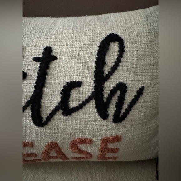 Embroidered ‘Witch Please’ Halloween Pillow with Tassels - Picture 11 of 11